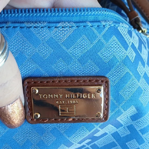 Tommy Hilfiger Blue and Brown Tote Bag - Picture 7 of 16